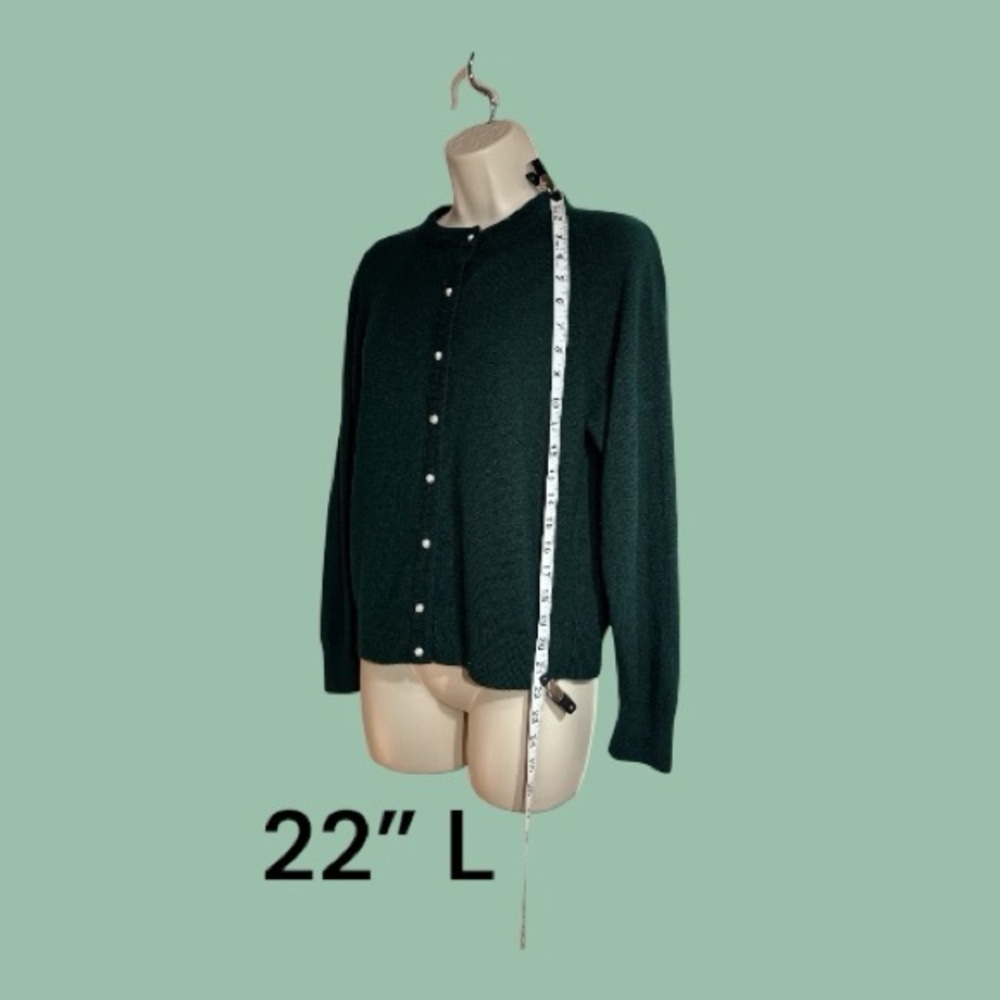 Designers Originals Shabby Chic Vintage Cardigan Sweater Dark Green Size P/S - Picture 2 of 7